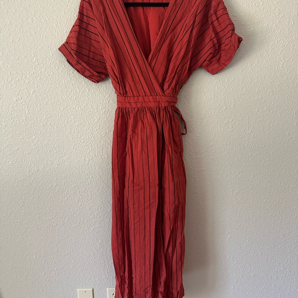 Urban Outfitters Red Striped Midi Dress